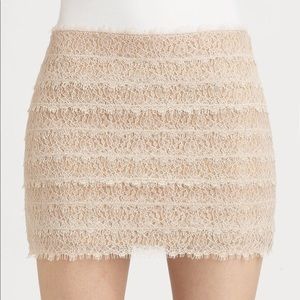 Haute hippie lace mini skirt